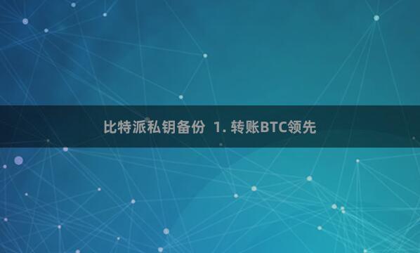 比特派私钥备份  1. 转账BTC领先